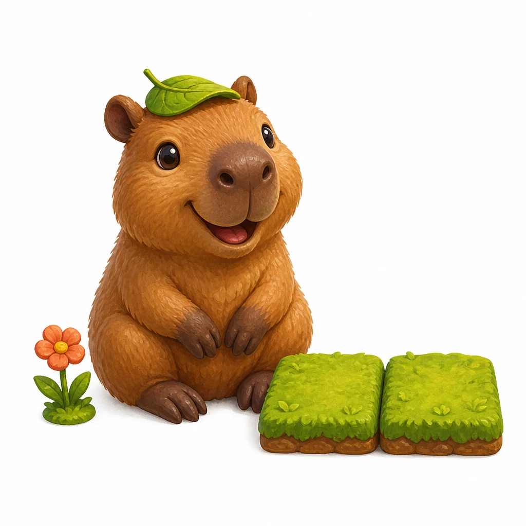 A cheerful capybara waiting for its pen
