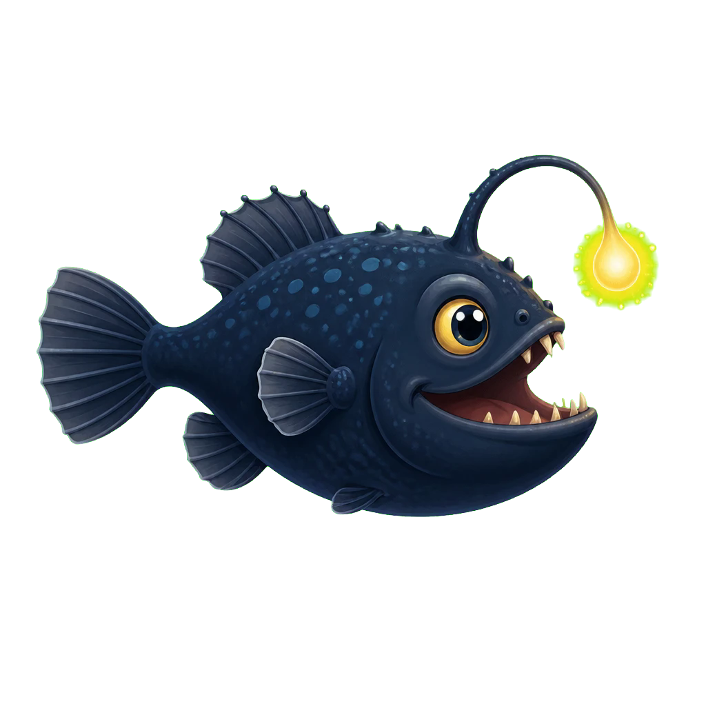 Anglerfish with a glowing lure