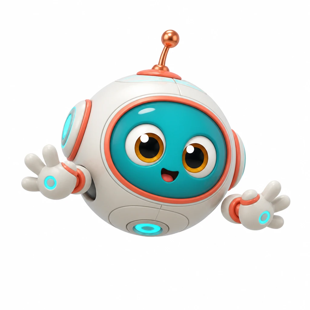 Mote, a cheerful round lab robot